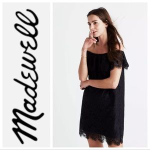 NWT Madewell Dusk Lace Off Shoulder Dress True Black Size 2 Lovely